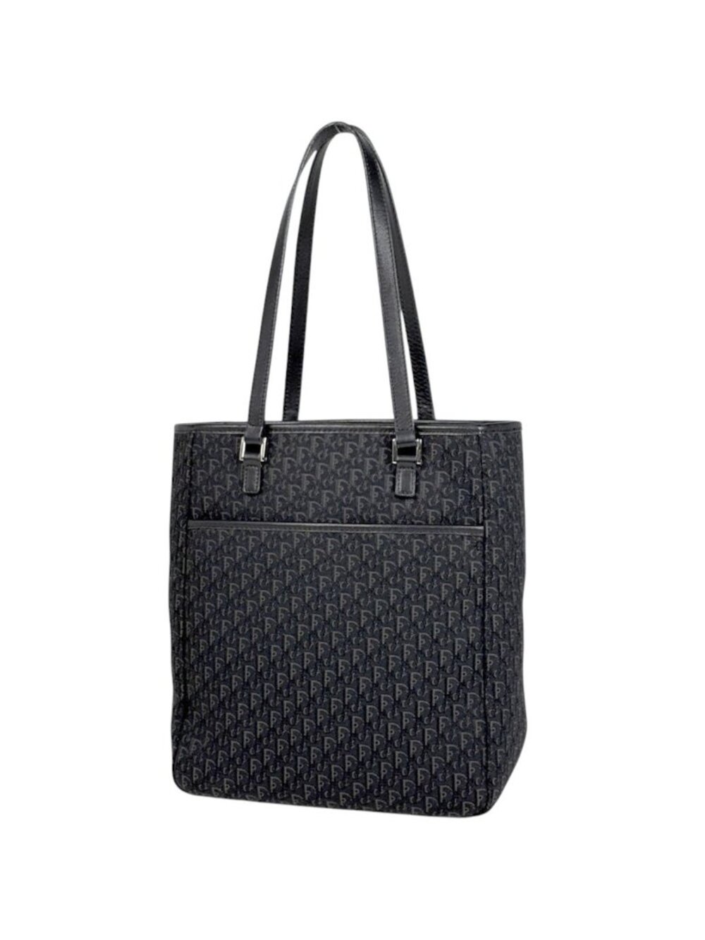Dior Tote Bag Trotter Pattern Canvas Black